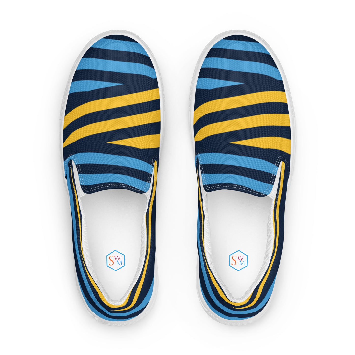 Men’s slip-on canvas shoes - Blue and Yellow Stripes