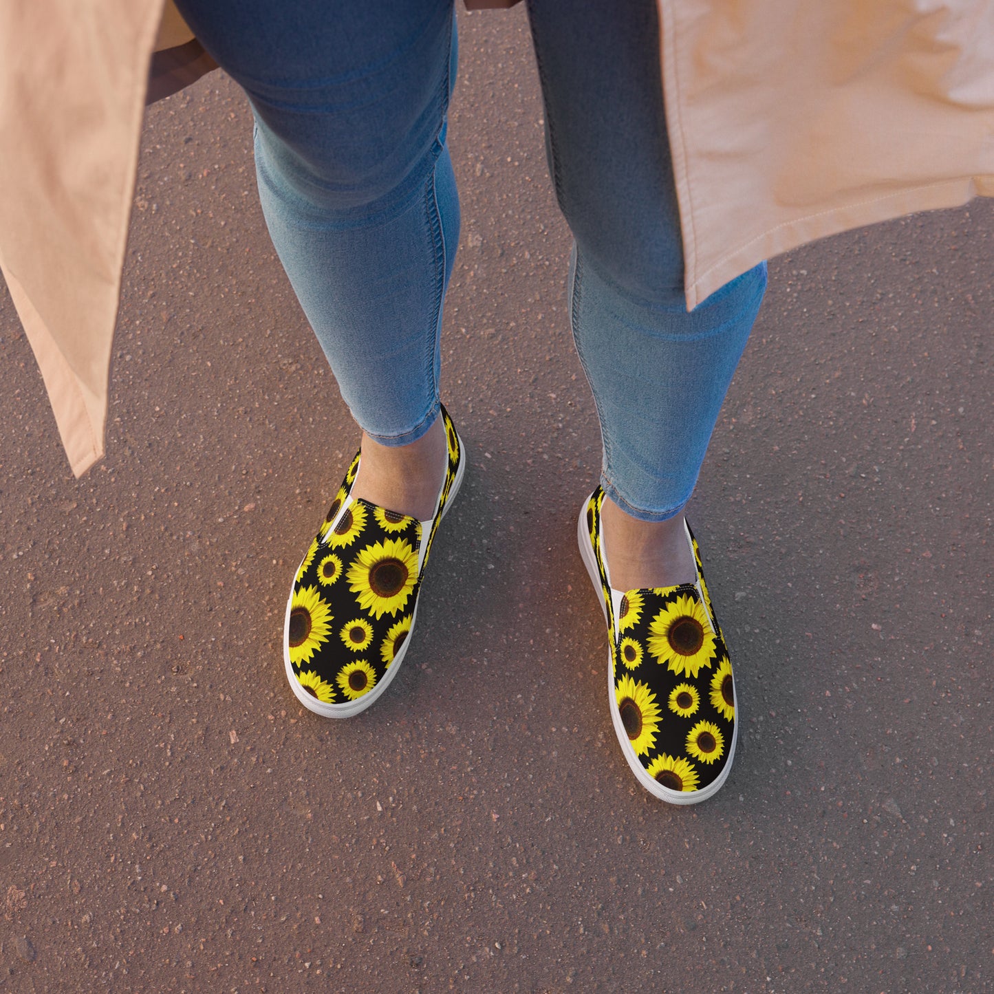 Women’s slip-on canvas shoes - Sunflowers