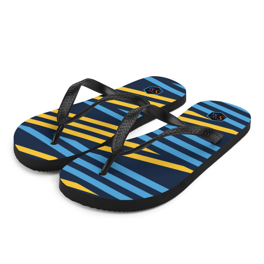 Flip Flops - Blue and Yellow Stripes