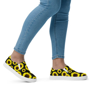 Women’s slip-on canvas shoes - Sunflowers